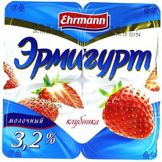 Йогурт Эрмигурт клубника 3,2% 100г